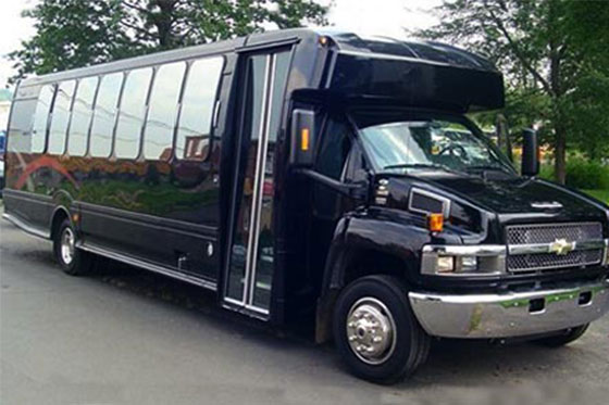 black limo bus exterior